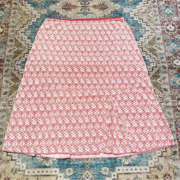 Y2K Old Navy Pink and white midi skirt with elastic waist size XS - Picture 3 of 10